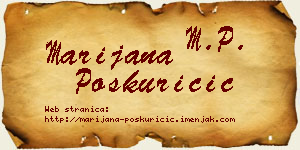 Marijana Poskuričić vizit kartica